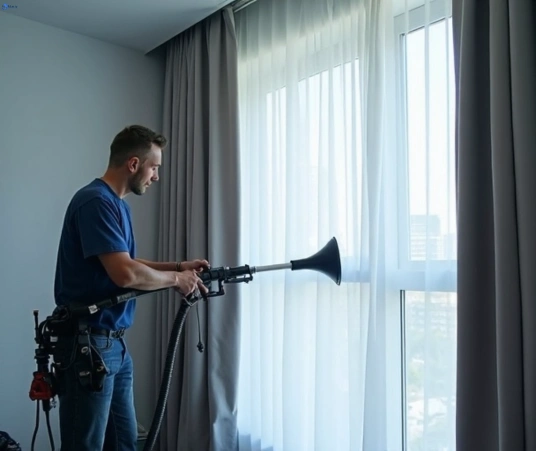 Professional curtain steam cleaning process equipment Matty Curtain Cleaning parklea-nsw